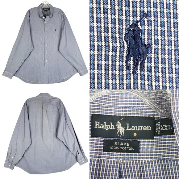 Polo Ralph Lauren Other - Polo Ralph Lauren Shirt Oxford Button Down Mens Size XXL LS Blue Plaid Blake